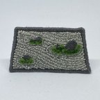 作品枯山水 刺繍ブローチ