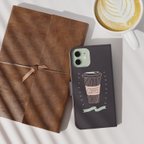 作品【iPhone15対応】 手帳型ケース おしゃれなコーヒー スマホケース iphoneケース Androidケース