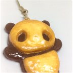 作品食品サンプル★パンダクッキーストラップ「ばんざいパンダちゃん」