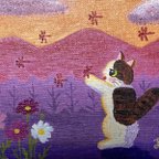 作品よっちゃん様専用　猫の絵　絵画　原画　トンボさんと猫