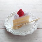 作品いちごのショートケーキ☆フェルトケーキオブジェ