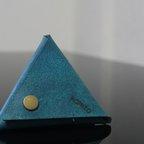 作品三角形のコインケース　-blue-