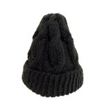 作品シンプルなケーブル編みのニット帽(ブラック)
