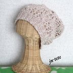 作品透かし編み模様のニット帽（模様２）