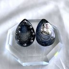 作品glass drop gray wash crystal earring