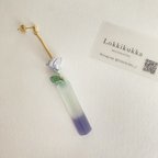 作品【ピアス/イヤリング】青いバラ フラワーベース 耳飾り