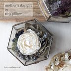 作品＊送料込＊Mother'sday or Ring pillowガラスケース入り ドライアレンジ(モノトーン)