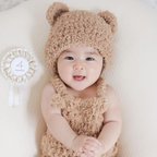 作品♡Be teddy bears cap♡ くまさん　ʕ•ᴥ•ʔ くまみみ  帽子 くま ベビー もこもこ ニューボーンフォト