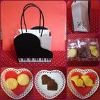 作品ピアノのペーパーバッグに音符と楽器のクッキー３種類詰め合わせ(^^♪