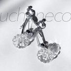 作品clear flower earrings/pierce