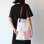 作品zero：Pleats bag - L（ストライプ）：プリーツ バッグ　軽い　透ける　透明感
