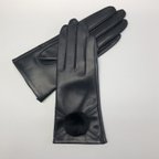 作品革手袋 [238] 20cm クロスベルトにミンクぼん天