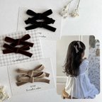 作品kids velvet hair accessory 𓍲 キッズヘアアクセサリー　ベルベットリボン　リボンヘアクリップ 2点セット　ルマルアリュバン