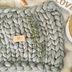 作品[再販] chunky yarn blanket -gray-