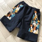 作品size110ねこのハーフパンツ(ネイビー)