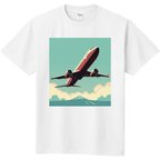 作品ジェット機のTシャツ　白　UP003