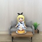 作品ドール用　ストライプ　ファブリックソファ　ミニチュア家具