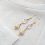 作品French Chic style “clear&gold”揺らめきピアス