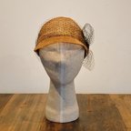 作品casquette brown tulle ribbon