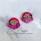 作品【polka dots】pink  イヤリング/ピアス