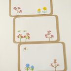 作品〈3枚セット〉紙刺繍のメッセージカード　春の小花