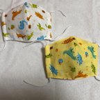 作品【夏用】　立体マスク　恐竜柄　2枚セット　幼児　子供　大人用(小さめ) 男の子