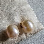 作品Baroque pearl 「IVORY」color, pierce&earring