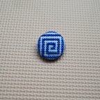 作品模様刺繍の包みボタン(渦巻き)