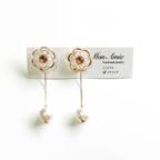 作品【送料無料】2way vintage clear pearl flower swing design