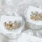 作品♥現品販売♥フラワークリスタル×天然石のポニーフック