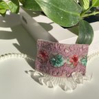 作品【送料無料】インド刺繍リボンポニーフック (purple)🍇