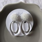 作品clear flower×oval earring/ピアス イヤリング