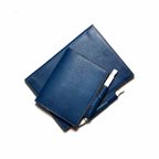 作品【A6ブルー】シンプル IS 手帳 ノートカバー贅沢 アリゾナレザー 