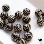 作品[10pcs] 16mm Antique Black Spiral Vintage Beads ・アンティーク アクリルビーズ 