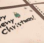 作品余白ありクリスマスカード　彩りドット・切り絵雪の結晶付き