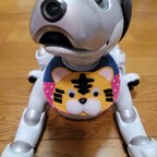 作品aibo(ERS-1000)用 スタイ （トラ柄）、尻尾リボン　セット