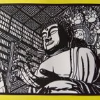 作品切り絵　＊「 東大寺廬舎那仏像 （ 奈良市）」