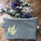 作品✦オリジナル刺繍ポーチ（ミモザ）✦