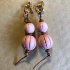 作品wood beads earring 