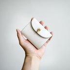 作品flap mini wallet [ ivory ] オコシ金具 ver. ミニ財布 コンパクトウォレット