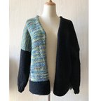 作品手編み　ウルグアイウール　malabrigo　ブロックカーディガン　ニット