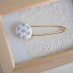 作品刺繍ストールピン「模様01（ブルー）」