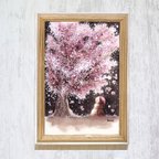 作品桜と雪だるま