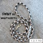 作品【8本編みオリジナル名入れリード】★パラコード♡SWINY by wantasista♡オーダーメイド犬グッズ★中〜大型犬の子におススメです★