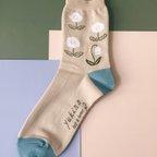 作品yukino textile socks 『Flowers』ベージュ