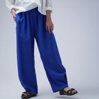 作品【wafu】Linen Pants 裾タック入り リネン ボールパンツ 男女兼用 / ウルトラマリン b013g-umn1