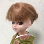 作品リカちゃん うぐいす色・古典花柄