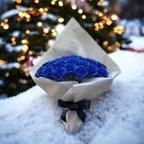 作品⑦「サヴォンローズ」 50本　花束　ブルー　バラ　薔薇