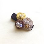 作品秋色＊水引とビーズの花束ヘアクリップ