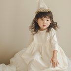 作品《80〜130cmオーダー可》生成りのナチュラルワンピース 女の子 おしゃれ かわいい 大人っぽい 子供服 無地